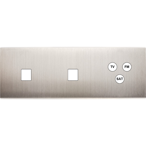Façade  Confidence Laiton Nickel Satiné triple horizontale 1 MEDIA 1 MEDIA c3 (328-418M) - Modelec - 328418M