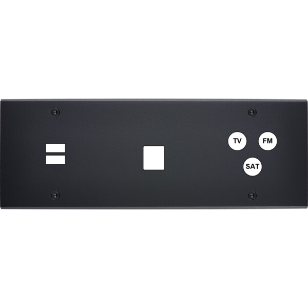 Façade confidence laiton noir mat triple horizontale ouverture pour chargeur double usb 1 média 1 tv-fm-sat vis - Modelec - 338408