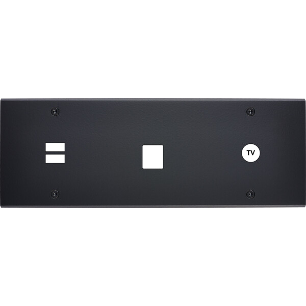 Façade confidence laiton noir mat triple horizontale ouverture pour chargeur double usb 1 média 1 tv vis - Modelec - 339408