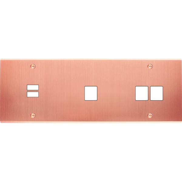 Façade confidence laiton cuivre satiné triple horizontale ouverture pour chargeur double usb 1 média 2 média vis - Modelec - 340423