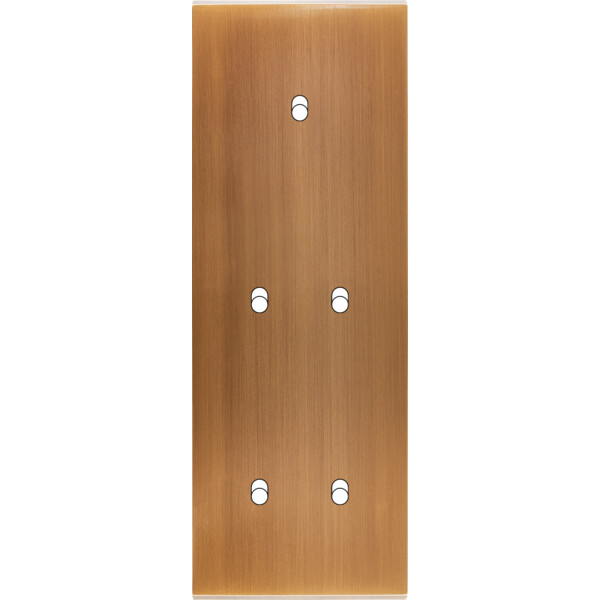 Façade Confidence Laiton  Vieux Bronze triple verticale 1 basculeur 2 basculeurs 2 basculeurs sans vis (355-417M) - Modelec - 355417M