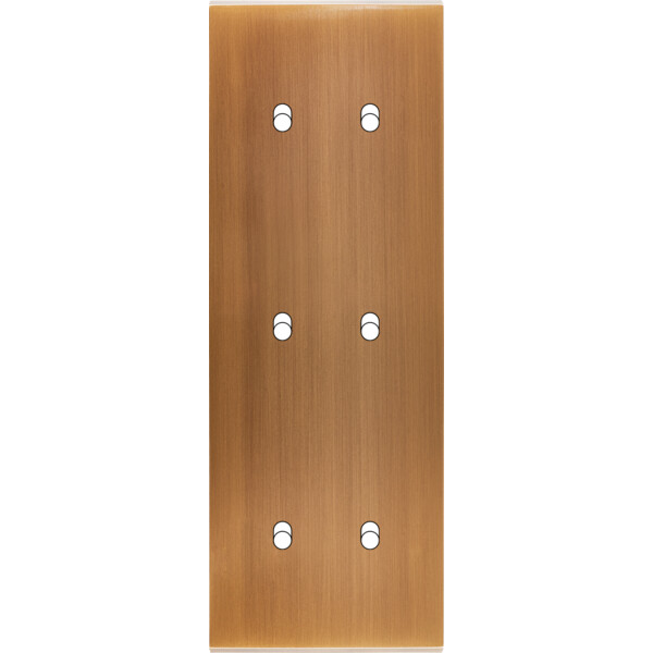 Façade Confidence Laiton  Vieux Bronze triple verticale 2 basculeurs 2 basculeurs 2 basculeurs sans vis (356-417M) - Modelec - 356417M