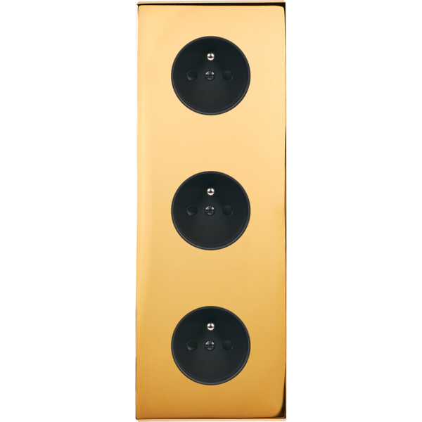 Façade Confidence Laiton  Or Miroir triple verticale PC PC PC sans vis (360-421M) - Modelec - 360421M