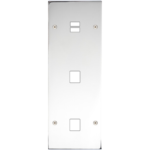 Façade confidence laiton chrome triple verticale ouverture pour chargeur double usb 1 média 1 média vis - Modelec - 381415