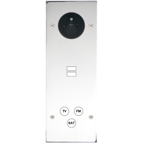 Façade confidence laiton chrome triple verticale prise de courant 2p+t ouverture pour chargeur double usb 1 tv-fm-sat vis - Modelec - 383415