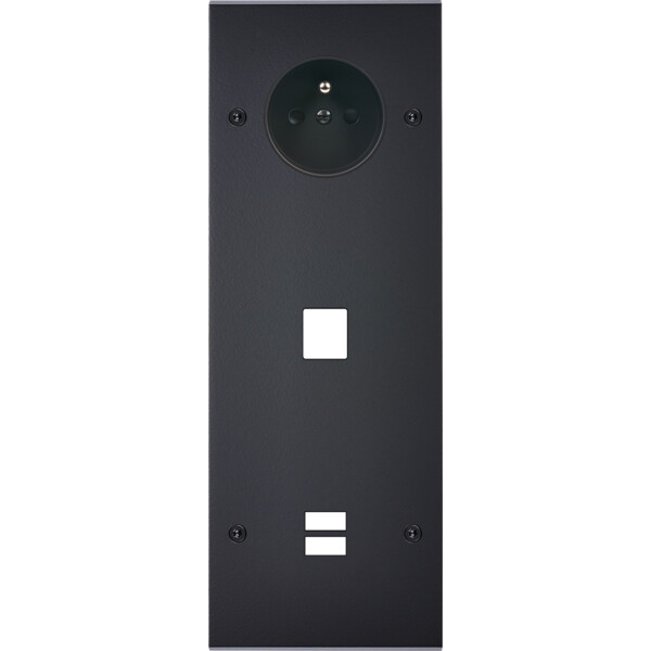 Façade confidence laiton noir mat triple verticale prise de courant 2p+t 1 média ouverture pour chargeur double usb vis - Modelec - 384408