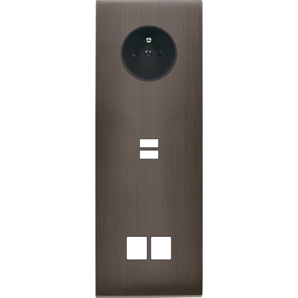 Façade confidence laiton canon de fusil triple verticale prise de courant 2p+t ouverture pour chargeur double usb 2 média  - Modelec - 386414M