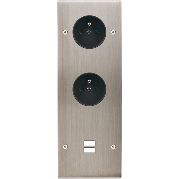 Façade confidence laiton nickel satiné triple verticale prise de courant 2p+t prise de courant 2p+t ouverture pour chargeur double usb vis - Modelec - 387418