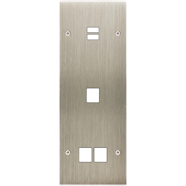 Façade confidence laiton acier brossé triple verticale ouverture pour chargeur double usb 1 média 2 média vis - Modelec - 390412