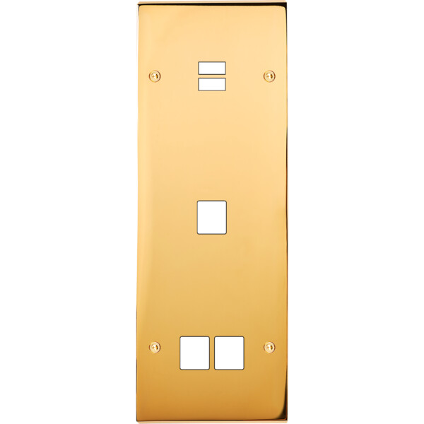 Façade confidence laiton or miroir triple verticale ouverture pour chargeur double usb 1 média 2 média vis - Modelec - 390421