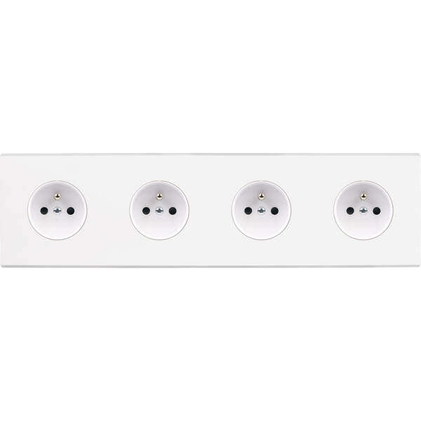 Façade Confidence Laiton  Blanc quadruple horizontale PC PC PC PC (430-413M) - Modelec - 430413M