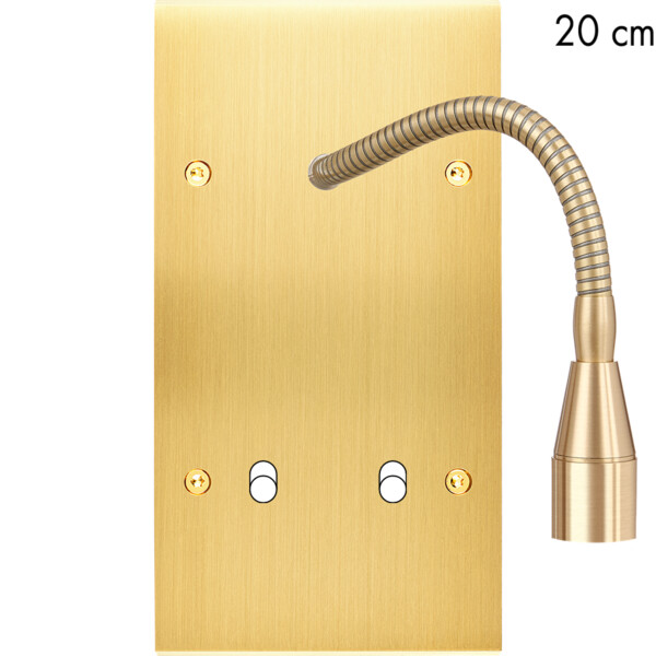 Façade confidence laiton satiné double verticale liseuse fine20 + 2 basculeurs - Modelec - 634419