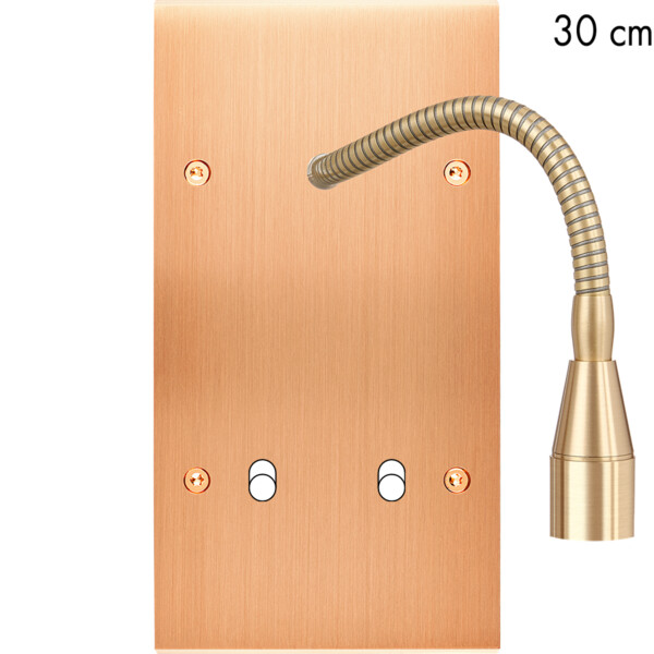 Façade confidence laiton cuivre satiné double verticale liseuse fine 30 + 2 basculeurs - Modelec - 644423