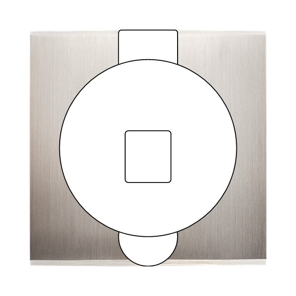 Façade confidence laiton nickel satiné simple prise sol 1 emplacement pour chargeur usb ou média - Modelec - 902418