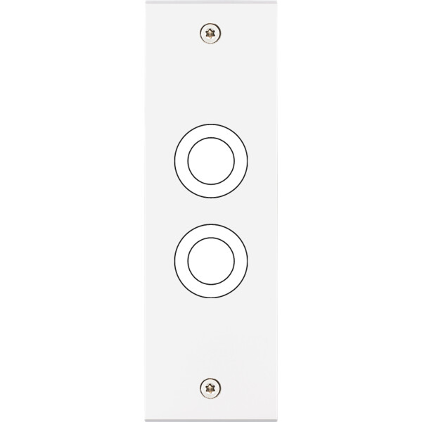 Façade Confidence Laiton  Blanc étroite longue 2 gros PUSH à vis (129-413) - Modelec - 129413