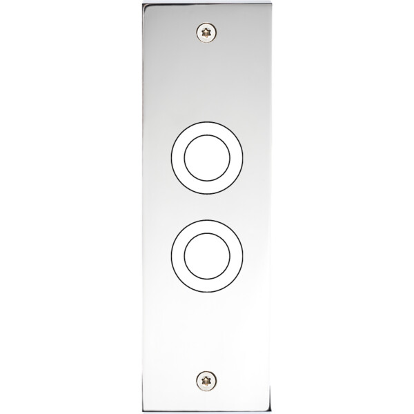 Façade Confidence Laiton  Chrome étroite longue 2 gros PUSH à vis (129-415) - Modelec - 129415