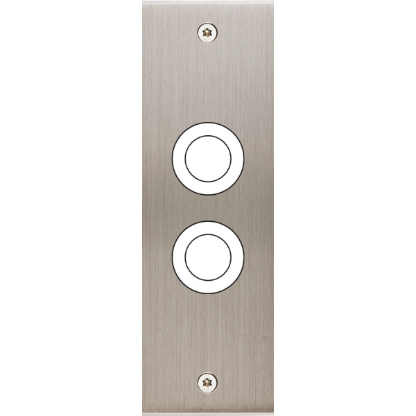 Façade Confidence Laiton  Nickel Satiné étroite longue 2 gros PUSH à vis (129-418) - Modelec - 129418