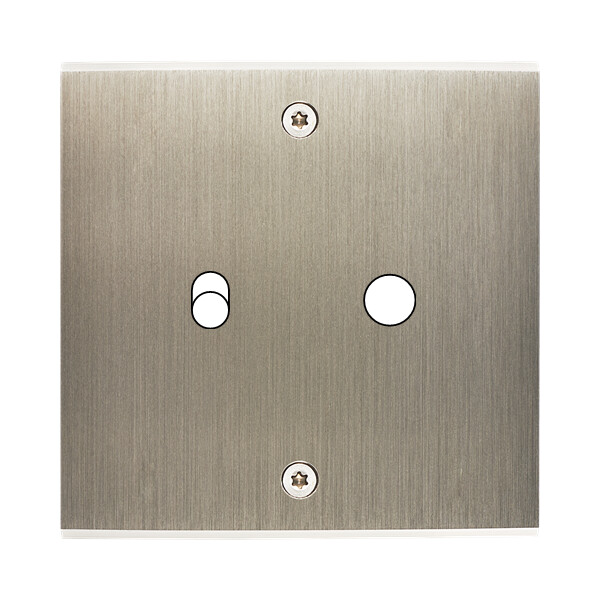 Façade  Confidence Laiton Acier  simple 1 basculeur 1 PUSH à vis (136-412) - Modelec - 136412