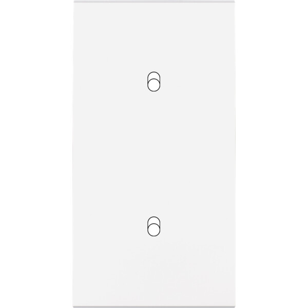 Façade Confidence Laiton  Blanc double verticale 2 basculeurs sans vis (152-413M) - Modelec - 152413M
