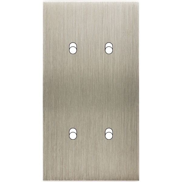 Façade Confidence Laiton  Acier double verticale 4 basculeurs sans vis (154-412M) - Modelec - 154412M