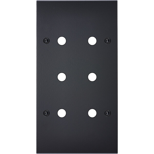 Façade Confidence Laiton  Noir double verticale 6 PUSH à vis (166-408) - Modelec - 166408