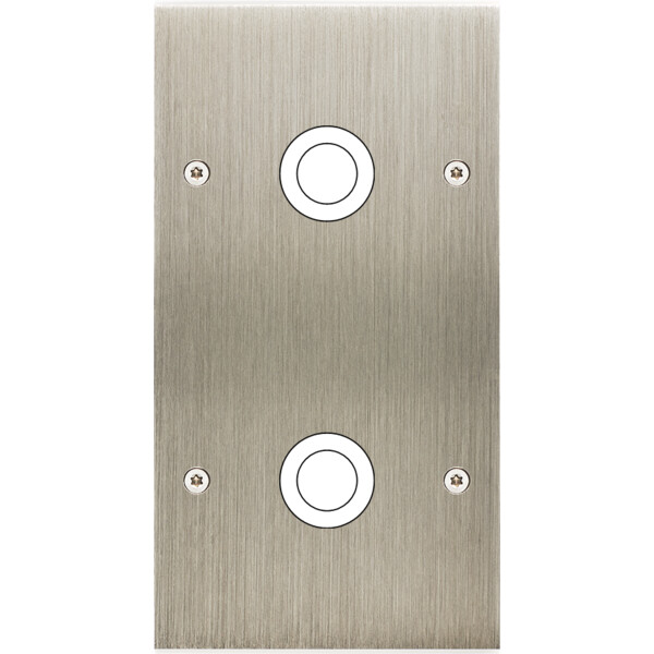 Façade Confidence Laiton  Acier double verticale 2 gros PUSH à vis (168-412) - Modelec - 168412