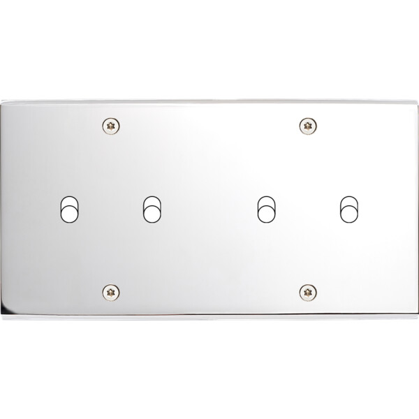Façade Confidence Laiton  Chrome double horizontale 4 basculeurs à vis (174-415) - Modelec - 174415