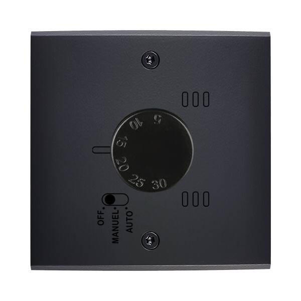 Façade laiton noir simple thermostat a vis (187-408) - Modelec - 187408