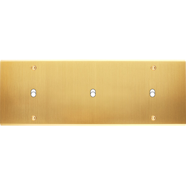 Façade Confidence Laiton Satiné triple horizontale 1 basculeur 1 basculeur 1 basculeur à vis (303-419) - Modelec - 303419