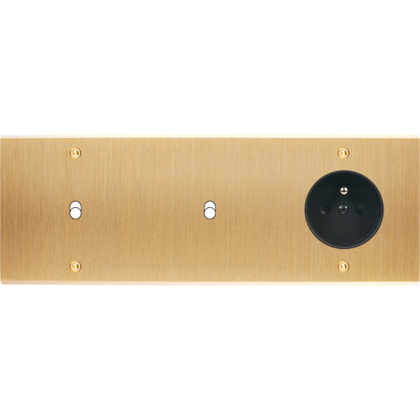Façade  Confidence Laiton Brossé triple horizontale 1 basculeur 1 basculeur PC à vis (316-410) - Modelec - 316410