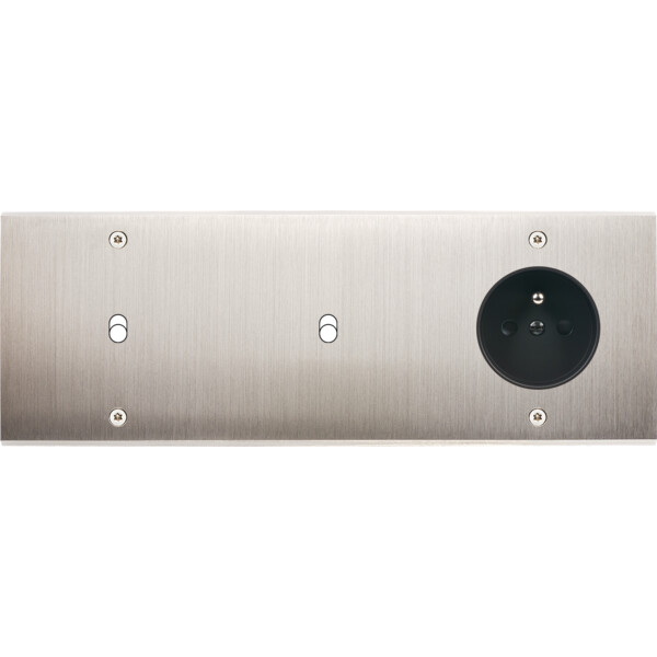 Façade  Confidence Laiton Nickel Satiné triple horizontale 1 basculeur 1 basculeur PC vis (316-418) - Modelec - 316418