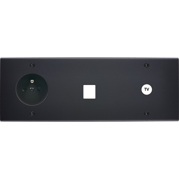Façade Confidence Laiton Noir Mat triple horizontale PC 1 MEDIA 1 prise TV a vis (319-408) - Modelec - 319408