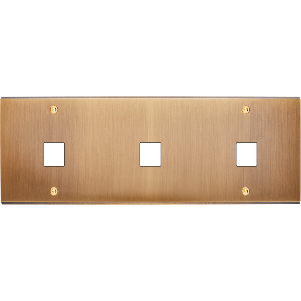 Façade Confidence Laiton  Vieux Bronze triple horizontale 1 MEDIA 1 MEDIA 1 MEDIA à vis (320-417) - Modelec - 320417