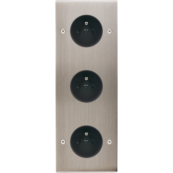 Façade Confidence Laiton  Nickel Satiné triple verticale PC PC PC à vis (360-418) - Modelec - 360418