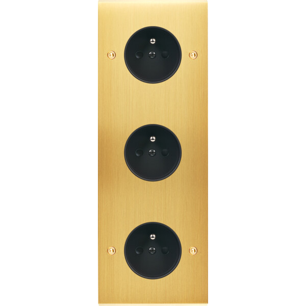 Façade Confidence Laiton Satiné triple verticale PC PC PC à vis (360-419) - Modelec - 360419
