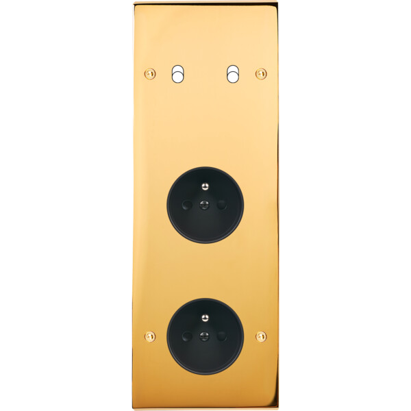 Façade Confidence Laiton  Or Miroir triple verticale 2 basculeurs PC PC à vis (362-421) - Modelec - 362421