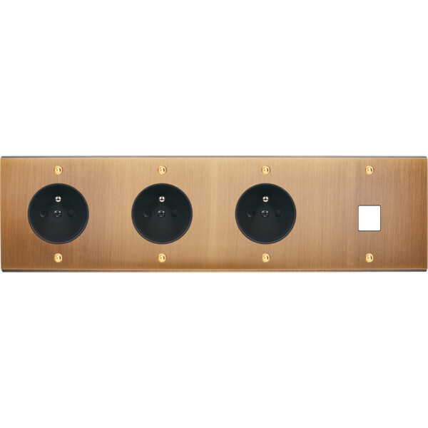 Façade Confidence Laiton  Vieux Bronze quadruple horizontale PC PC PC 1 MEDIA vis (431-417) - Modelec - 431417