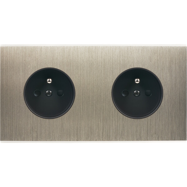 Façade Confidence Laiton  Acier double horizontale PC PC sans vis (260-412M) - Modelec - 260412M