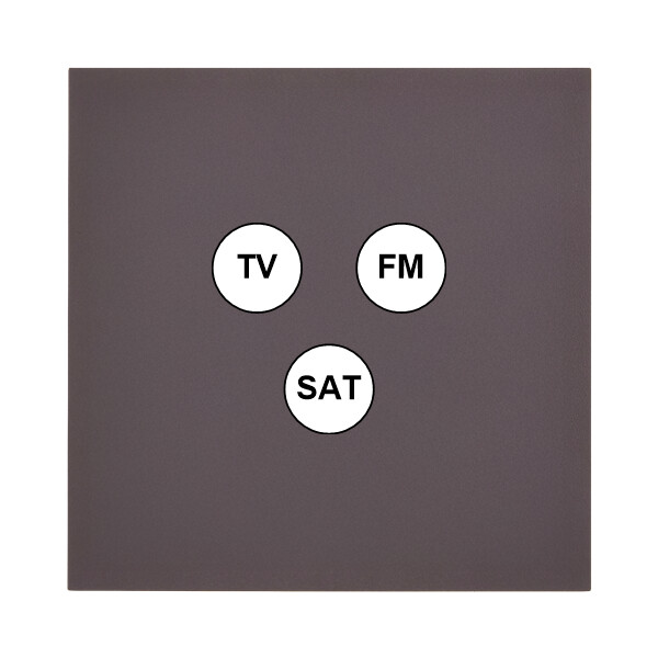 Façade Désir Anthracite Mat Simple prise Tv-Fm-Sat; Façade à clip. - Modelec - 196819