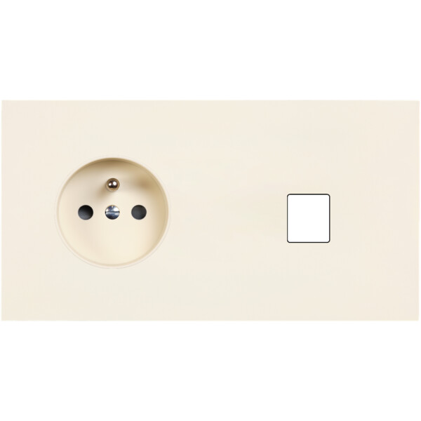 Façade Désir Ivoire Mat Double Horizontale PC 1 Media - Modelec - 263821
