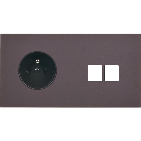 Façade Désir Anthracite Mat Double Horizontale PC 2 Medias - Modelec - 264819