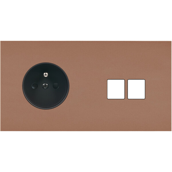 Façade Désir Moka Mat Double Horizontale PC 2 Medias - Modelec - 264825