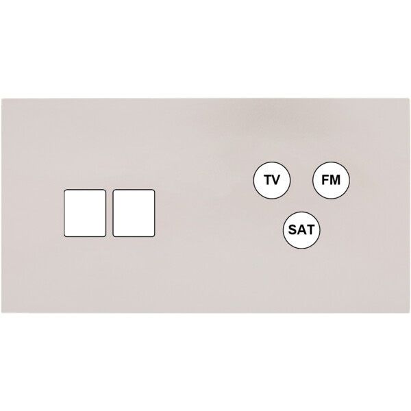 Façade Désir Gris Perle Mat Double Horizontale 2 Medias Tv-Fm-Sat - Modelec - 270823