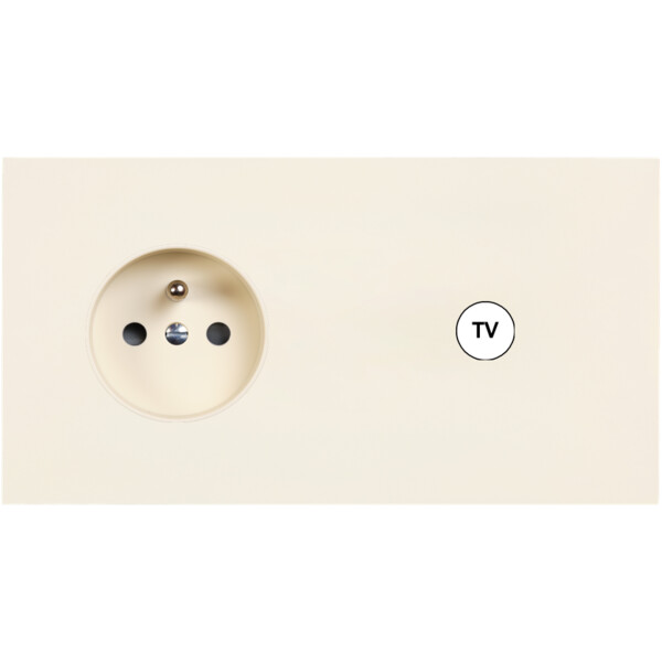 Façade Désir Ivoire Mat Double Horizontale PC C1 - Modelec - 279821