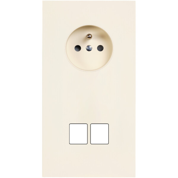 Façade Désir Ivoire Mat Double Verticale PC 2 Medias - Modelec - 284821
