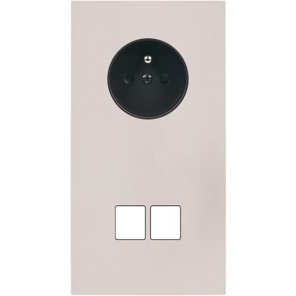 Façade Désir Gris Perle Mat Double Verticale PC 2 Medias - Modelec - 284823