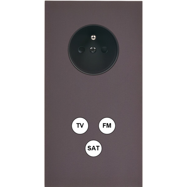 Façade Désir Anthracite Mat Double Verticale PC Tv-Fm-Sat - Modelec - 285819