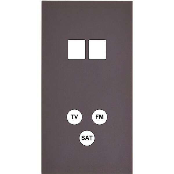 Façade Désir Anthracite Mat Double Verticale 2 Medias Tv-Fm-Sat - Modelec - 290819