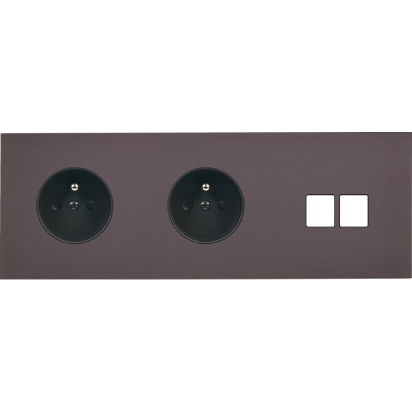 Façade Désir Anthracite Mat Triple Horizontale PC Pc 2 Medias - Modelec - 314819