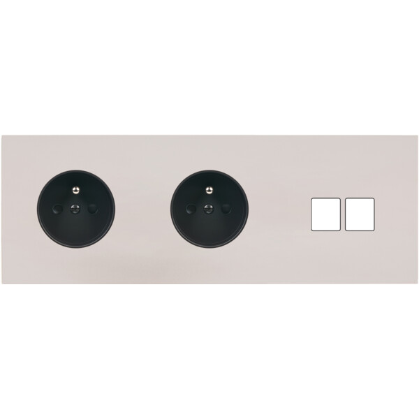 Façade Désir Gris Perle Mat Triple Horizontale PC Pc 2 Medias - Modelec - 314823